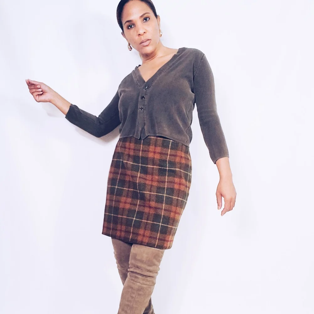 Plaid Wrap Skirt